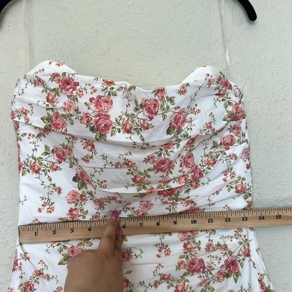 House of CB ‘Jasmine’ Rose Print Draped‎ Corset Dress NWOT size M - Picture 10 of 12